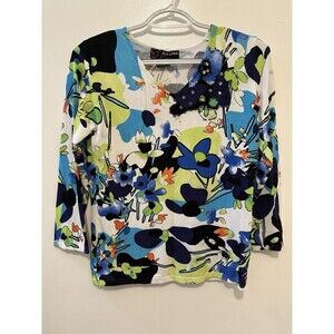 Peck & Peck Women’s Top Small Stretch Knit Rayon Blend Lightweight Casual S